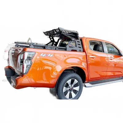 Heavy Duty Steel Roll Bar with LED Lights and Roof Basket Cargo Carrier for Isuzu D-MAX 2021-Present Heavy Duty Steel Roll Bar with LED Lights and Roof Basket Cargo Carrier for Isuzu D-MAX 2021-Present