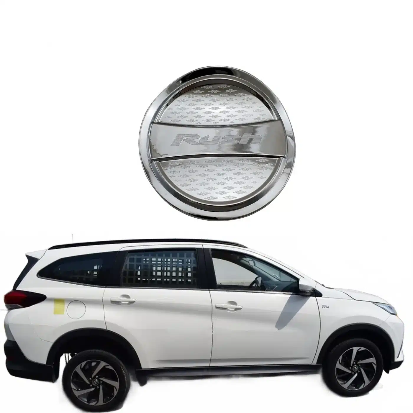 Exterior Fuel Tank Cap Cover for Toyota Rush 2018-2022, Chrome ABS Gas Tank Door Lid Trim, Automotive Exterior Accessories