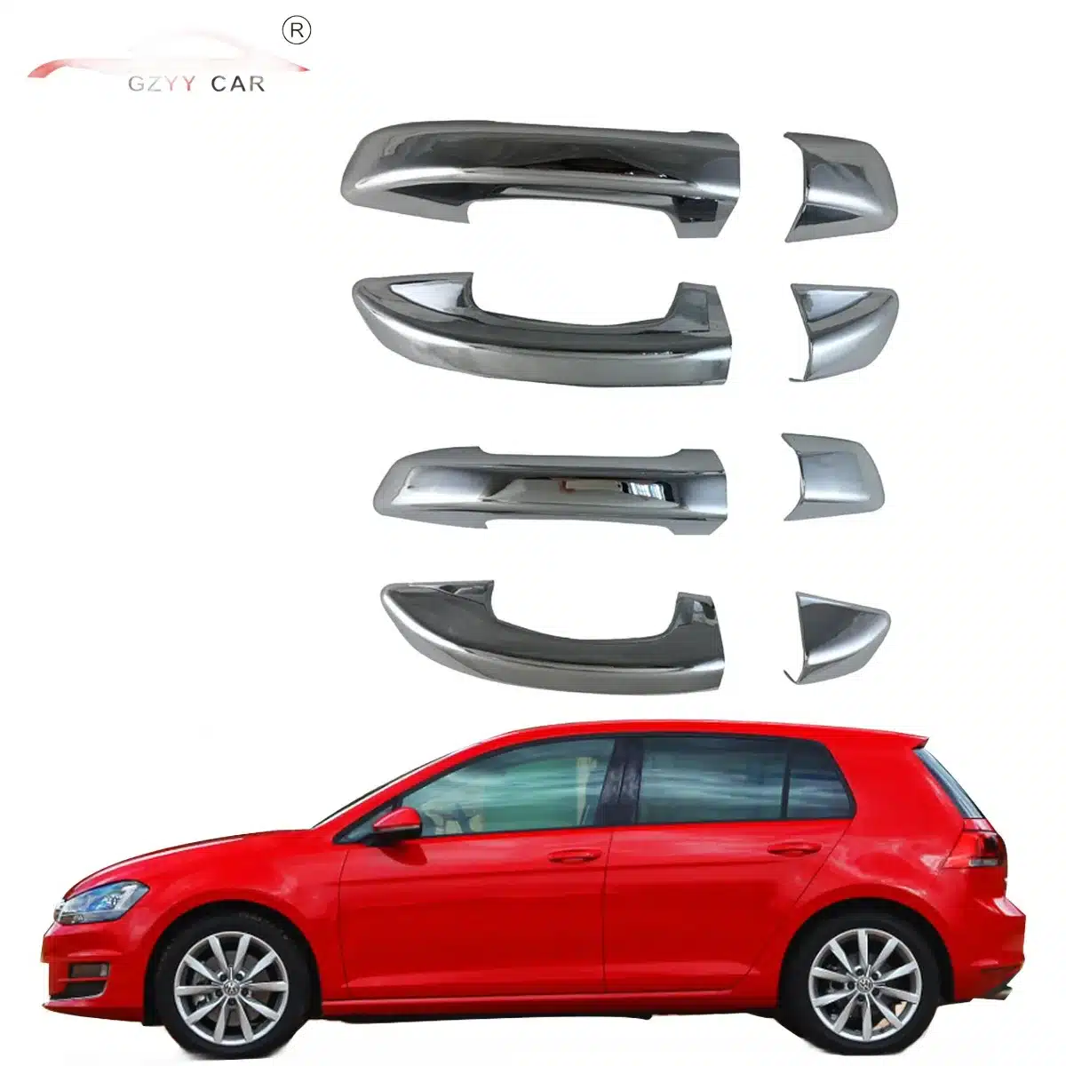 Chrome Exterior Door Handle Cover Trim for VW Golf MK7 2014-up Electroplated Decorative Accessories