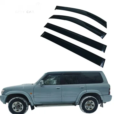 Smoke Black Side Window Deflectors Rain Guards for Nissan Patrol 1996-2000 Smoke Black Side Window Deflectors Rain Guards for Nissan Patrol 1996-2000