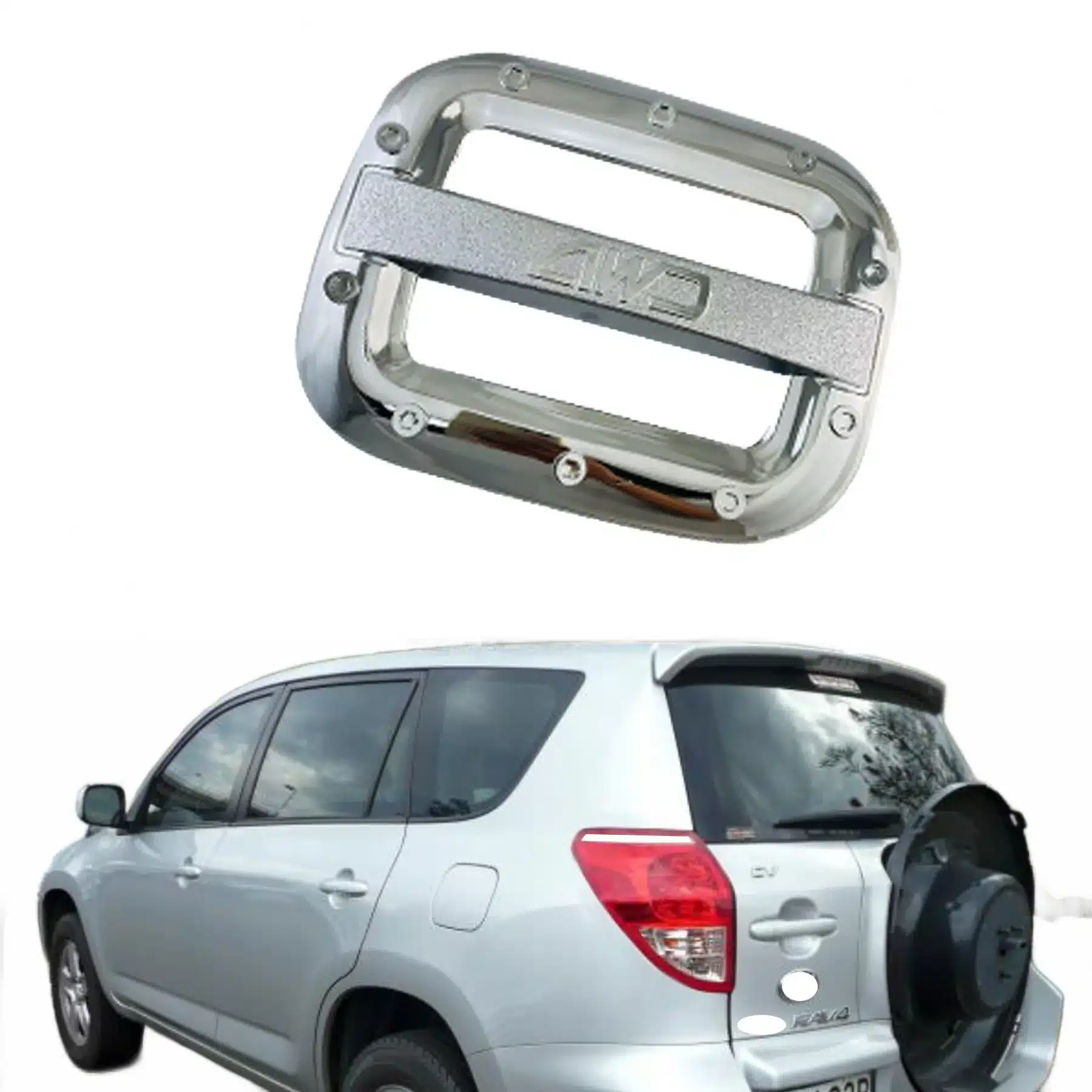 Chrome Exterior Gas Tank Cover Trim Fuel Tank Cap Decor Cover for Toyota RAV4 2006-2012
