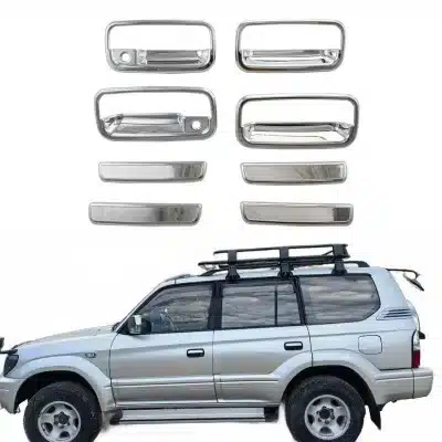 Chrome Exterior Door Handle Kit with Bowl Covers for Toyota Prado FJ90 3400 Series Chrome Exterior Door Handle Kit with Bowl Covers for Toyota Prado FJ90 3400 Series