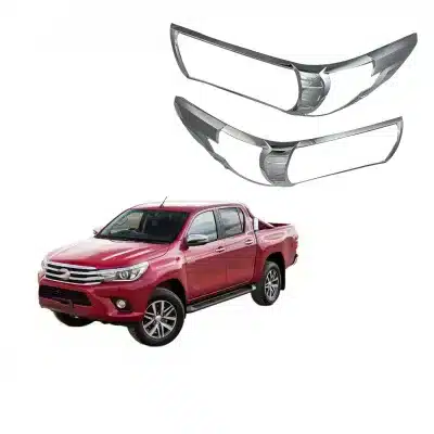 Chrome Headlight Cover Trim for Toyota Hilux Revo Rocco 2016-2019 Front Lamp Bezel Decoration