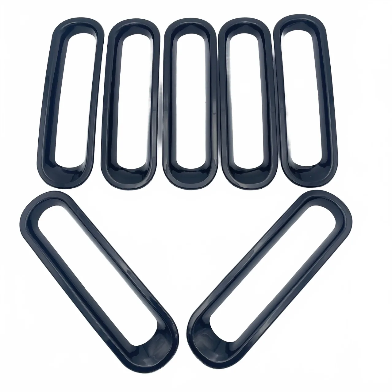 7PCS Gloss Black Front Grille Insert Trim Bezels for 2007-2018 Jeep Wrangler JK JKU