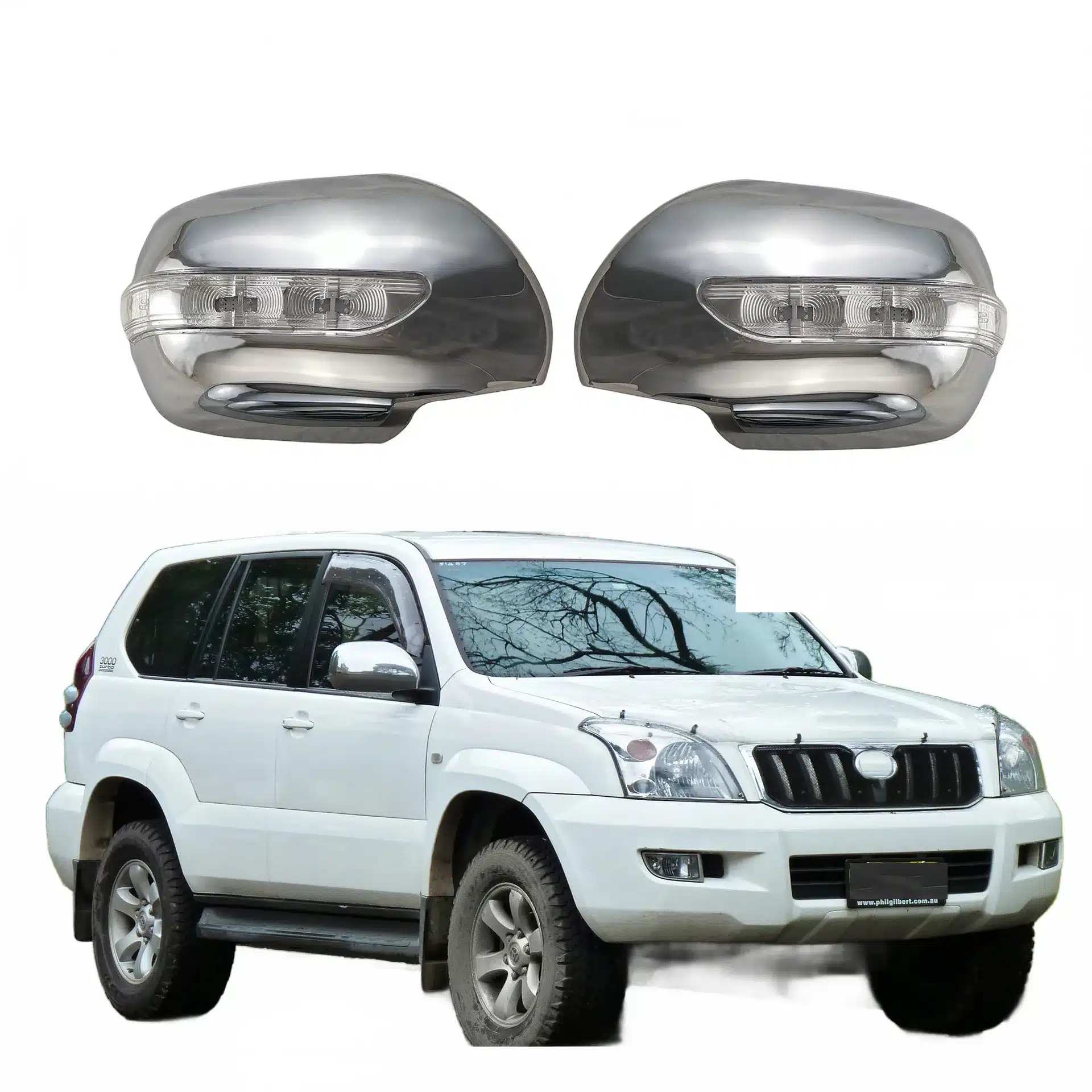Side View Mirror Assembly with LED Signal Light for Toyota 4Runner and Prado FJ120 Land Cruiser 2700