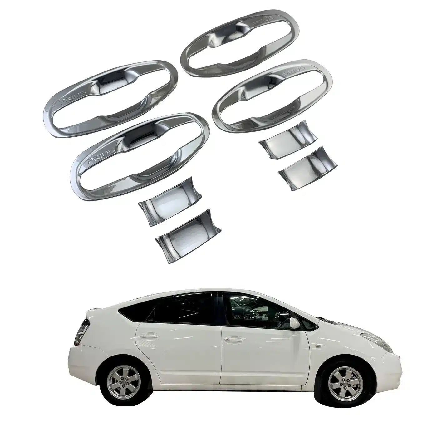 Chrome Exterior Door Handle Bowl Cover Trim for Toyota Prius NHW20 2005-2009