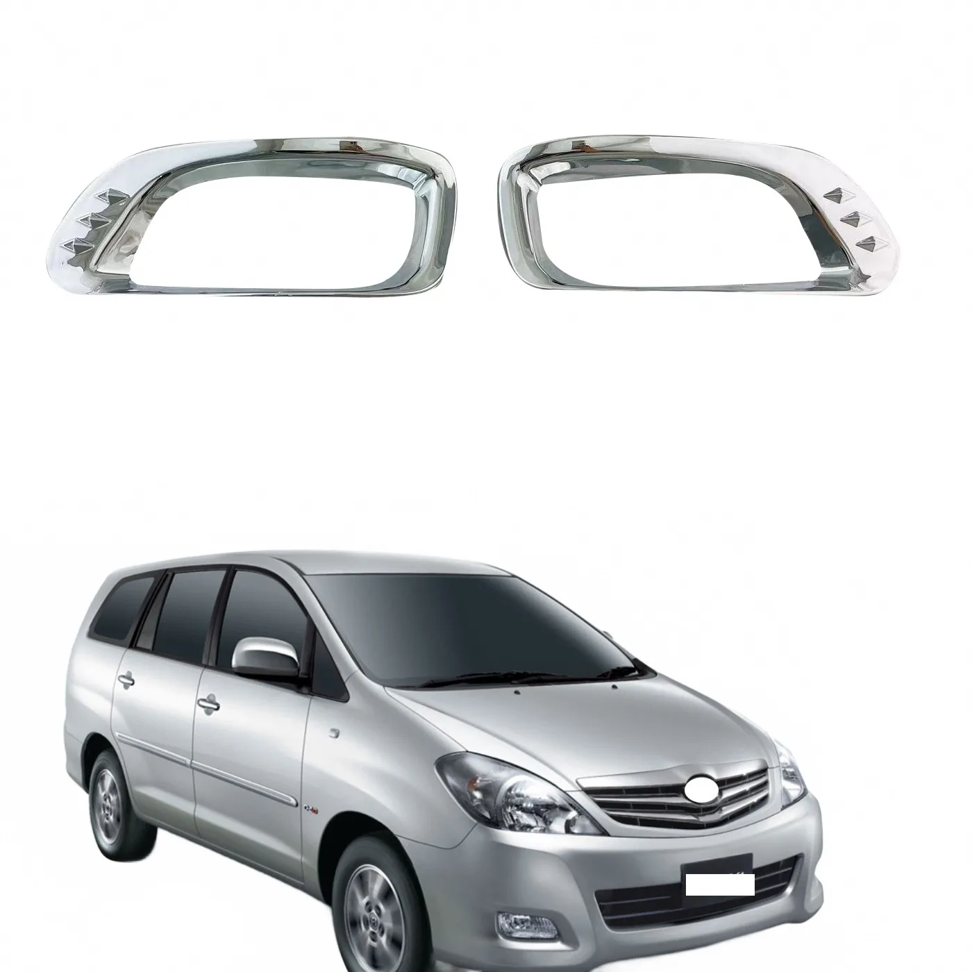 Front Fog Light Cover Trim with Chrome Silver Finish for Toyota Innova 2008