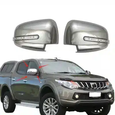 Chrome Exterior Rearview Mirror Cover with Integrated LED Signal Light for Mitsubishi L200 Triton 2016-2019 Chrome Exterior Rearview Mirror Cover with Integrated LED Signal Light for Mitsubishi L200 Triton 2016-2019