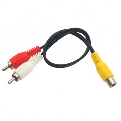 25cm RCA Y Splitter Cable, 1 Female to 2 Male RCA Audio Video Adapter Extension Wire 25cm RCA Y Splitter Cable, 1 Female to 2 Male RCA Audio Video Adapter Extension Wire