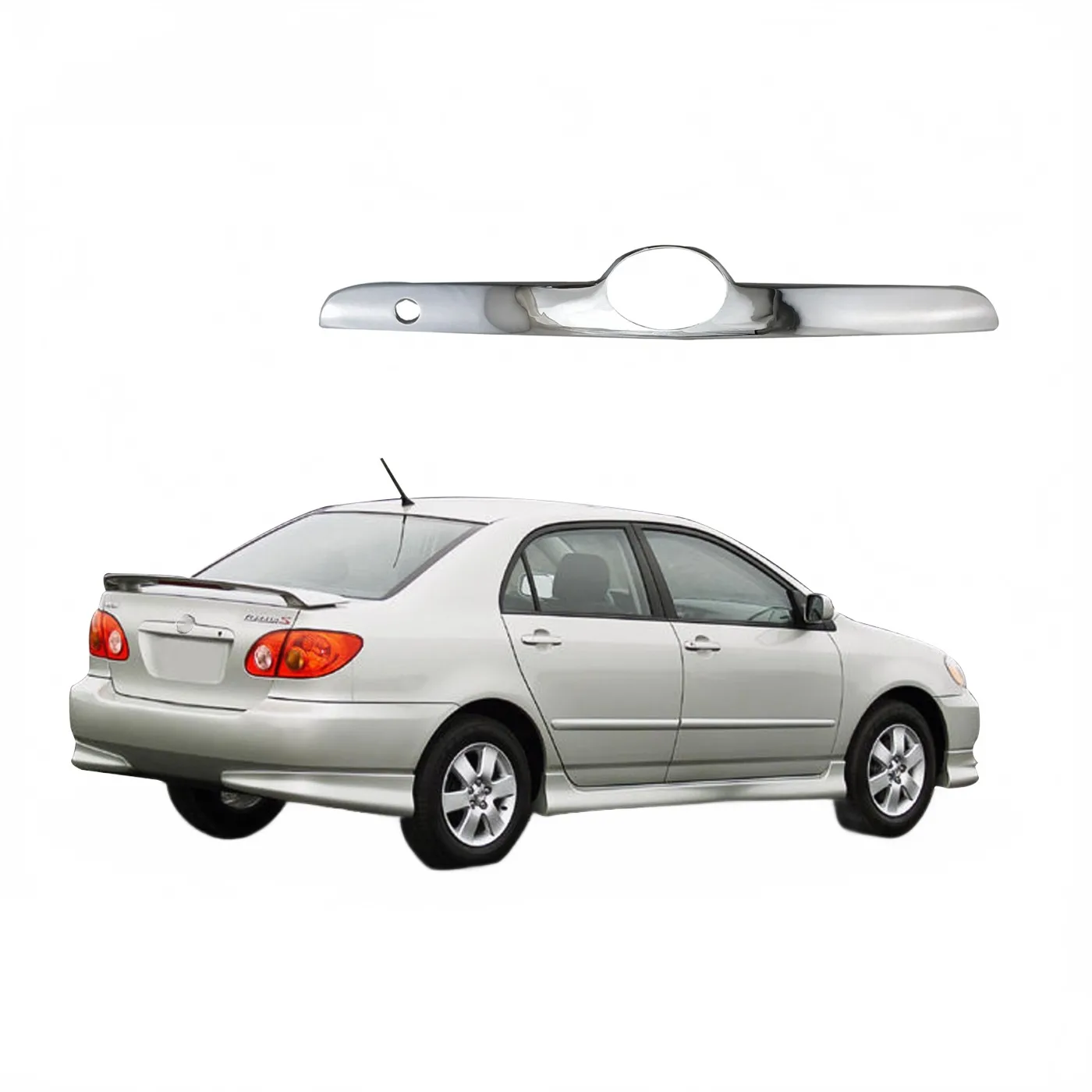 Rear Trunk Lid Tailgate Trim Molding Chrome Garnish For Toyota Corolla Altis 2003-2007