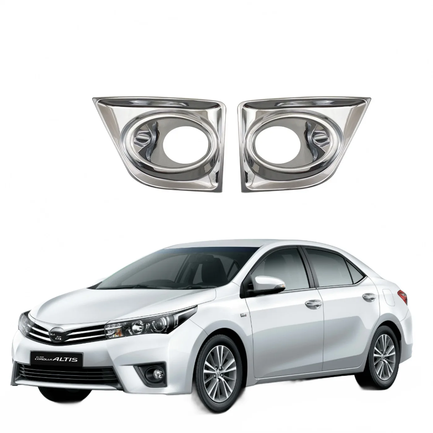 Front Fog Light Cover Trim with Chrome Plating for Toyota Corolla Altis 2014
