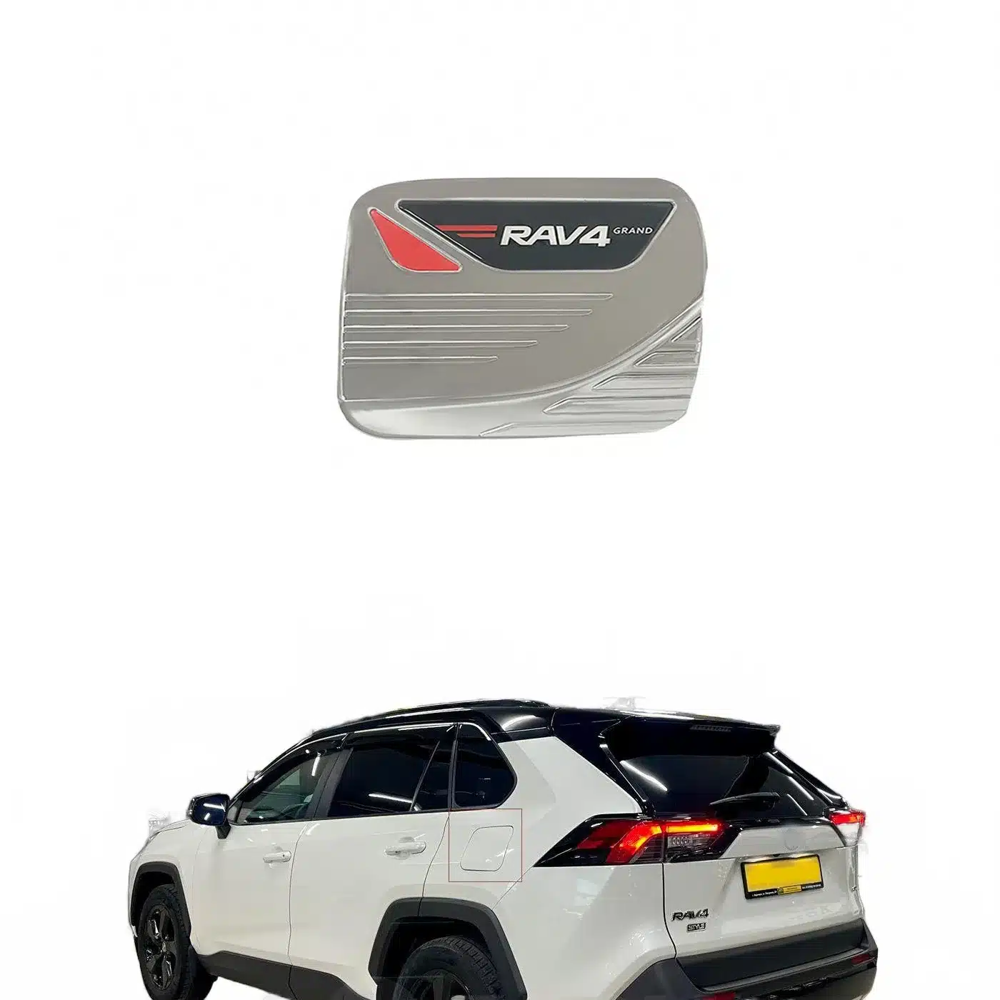 Chrome Plated Fuel Tank Cover Trim for Toyota RAV4 2021 Exterior Gas Cap Decor Sticker