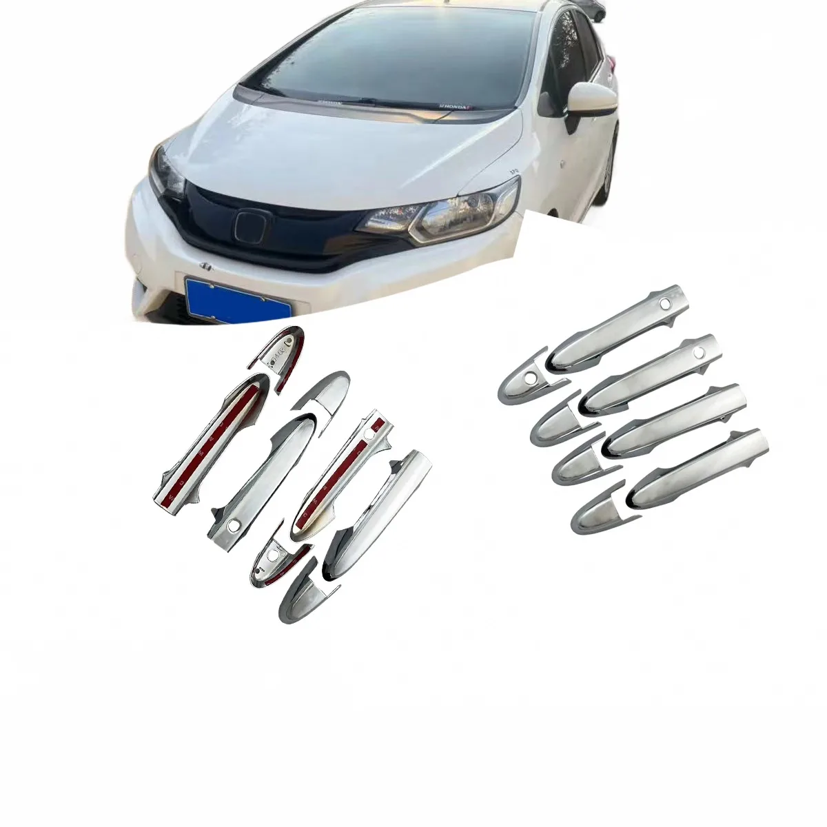 Chrome Exterior Door Handle Cover Trim for Honda City 2014 ABS Plated Automotive Replacement