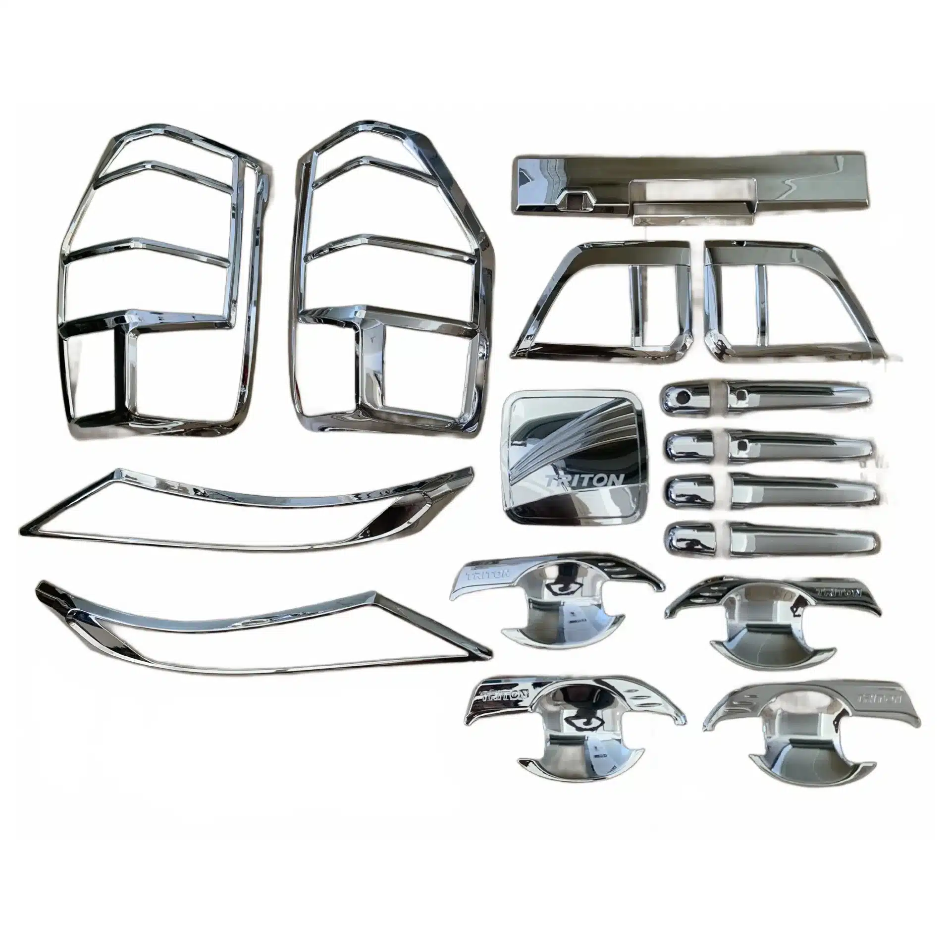Chrome Exterior Trim Kit for Mitsubishi Triton L200 2020-2022, Premium ABS Protective Accessory Set