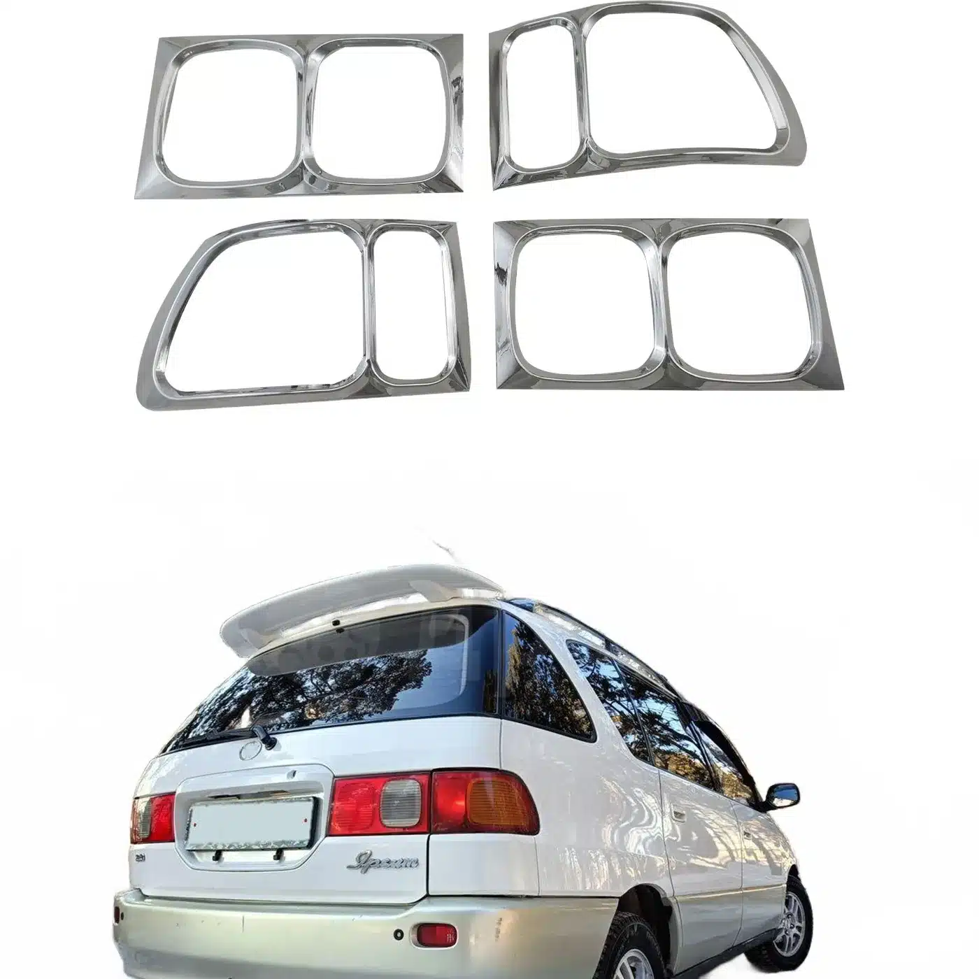 Chrome Rear Tail Light Covers Trim for Toyota Ipsum / Picnic 1996-1999 Exterior Decoration Frame