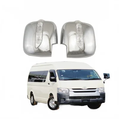 Chrome Side View Mirror Cover with LED Turn Signal Light for Toyota Hiace 200 Series 2006-2018 Chrome Side View Mirror Cover with LED Turn Signal Light for Toyota Hiace 200 Series 2006-2018