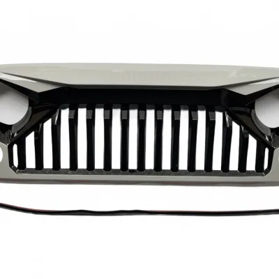 Angry Eye Front Grille Matte White & Gloss Black Two-Tone for 2007-2017 Jeep Wrangler JK JKU Angry Eye Front Grille Matte White & Gloss Black Two-Tone for 2007-2017 Jeep Wrangler JK JKU