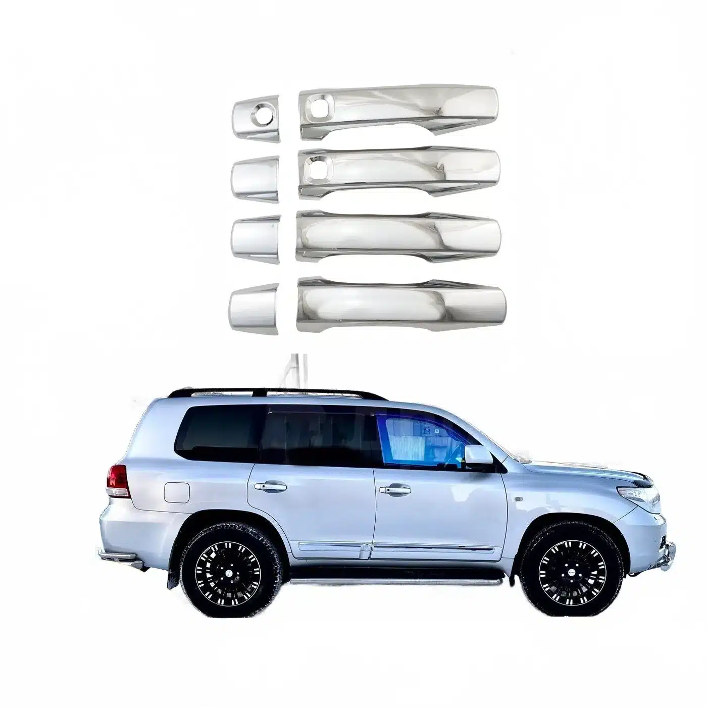 Exterior Door Handle Cover Chrome Trim for 2008-2015 Toyota Land Cruiser FJ200
