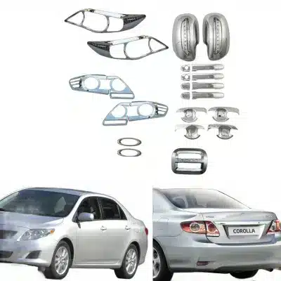 Chrome Exterior Accessory Kit for 2011 Toyota Corolla Trim Accents Door Handle Covers Tail Light Guard Mirror Cover Gas Tank Cap Chrome Exterior Accessory Kit for 2011 Toyota Corolla Trim Accents Door Handle Covers Tail Light Guard Mirror Cover Gas Tank Cap
