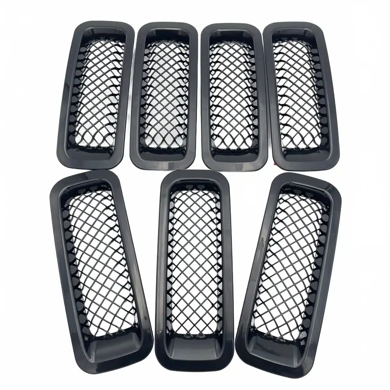 7-Piece Front Grille Inserts Mesh Grill Ring Kit Black Replacement for Jeep Grand Cherokee 2014-2022