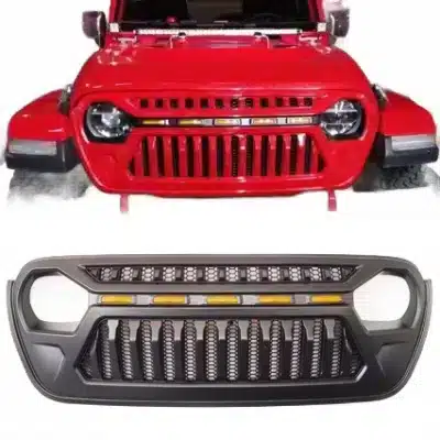 Off-Road Front Rebel Style Grille with LED Lights for 2018-2025 Jeep Wrangler JL & Gladiator JT