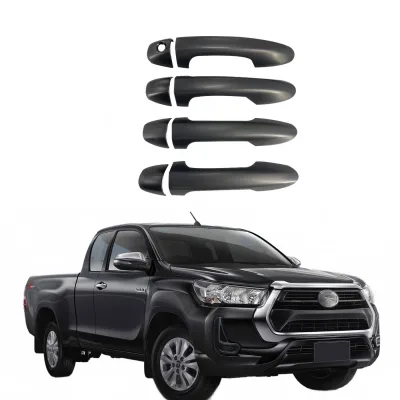Matte Black Door Handle Cover Set for Toyota Hilux REVO 2016-2022 Exterior Trim Protection Matte Black Door Handle Cover Set for Toyota Hilux REVO 2016-2022 Exterior Trim Protection