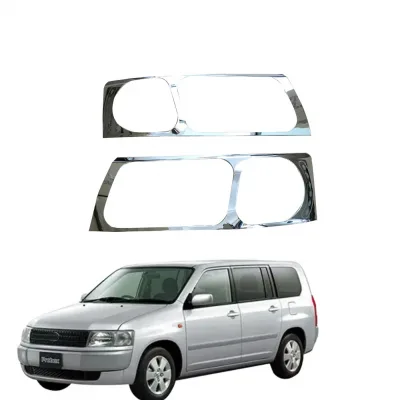 Front Headlight Cover Chrome Trim Frame for Toyota Probox 2003-2010 ABS Plastic Bezel Accent Front Headlight Cover Chrome Trim Frame for Toyota Probox 2003-2010 ABS Plastic Bezel Accent