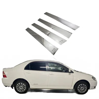 Chrome Exterior B-Pillar Window Trim Cover Accents for Toyota Corolla 2001-2007 Chrome Exterior B-Pillar Window Trim Cover Accents for Toyota Corolla 2001-2007