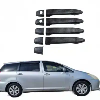 4pcs Outer Door Handle Covers Carbon Fiber Style Decor Trim for 2003-2006 Toyota WISH 4pcs Outer Door Handle Covers Carbon Fiber Style Decor Trim for 2003-2006 Toyota WISH