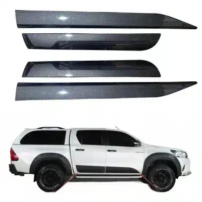 Carbon Fiber Texture Door Edge Protective Trim Anti-Collision Guards for Toyota Hilux Revo 2015-2018 Carbon Fiber Texture Door Edge Protective Trim Anti-Collision Guards for Toyota Hilux Revo 2015-2018