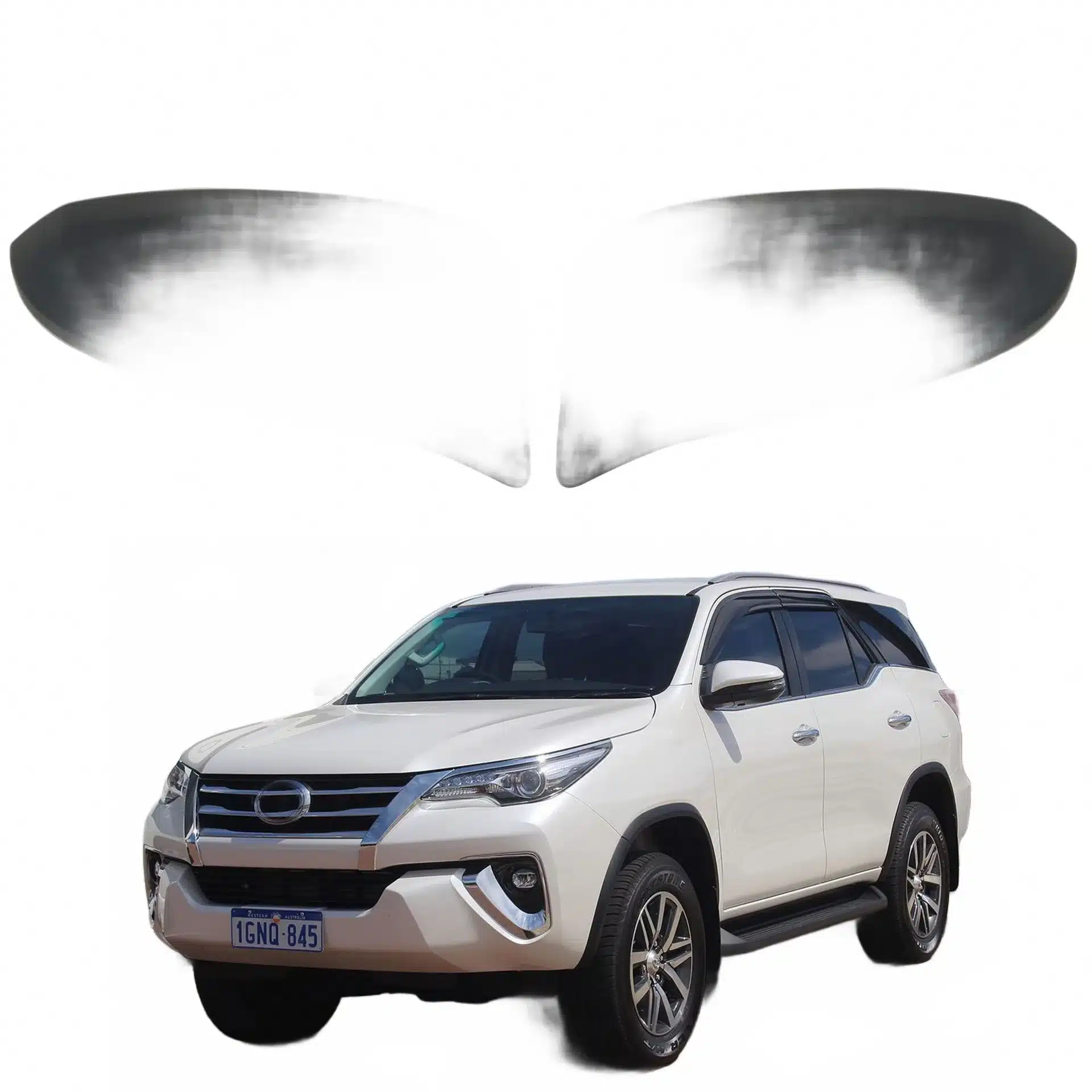 Matte Black Rear View Mirror Cover Caps for Hilux Revo, Innova, and Fortuner