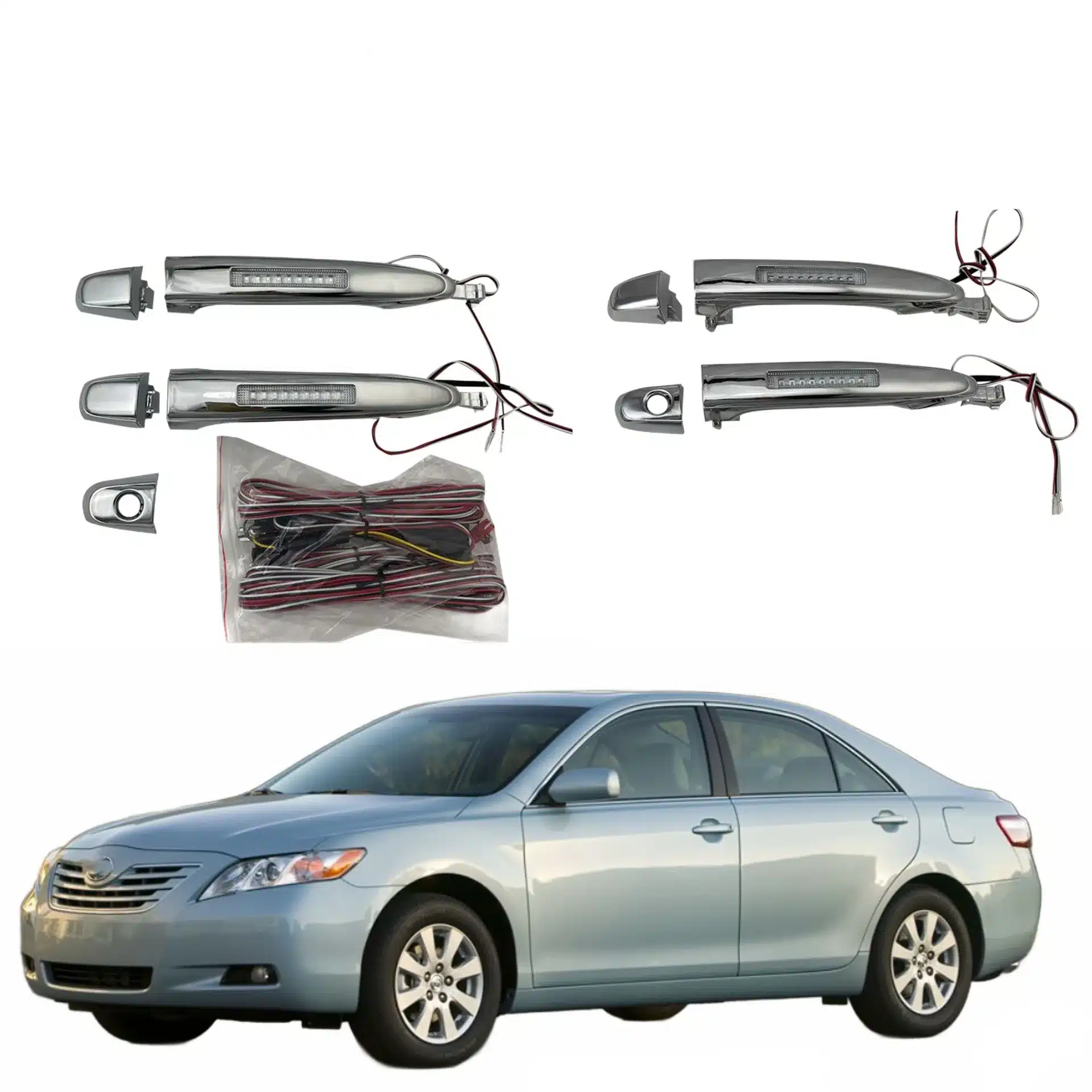 LED Interior Door Handle Kits for Toyota Camry 2007-2011, Illuminated Door Pull Replacement