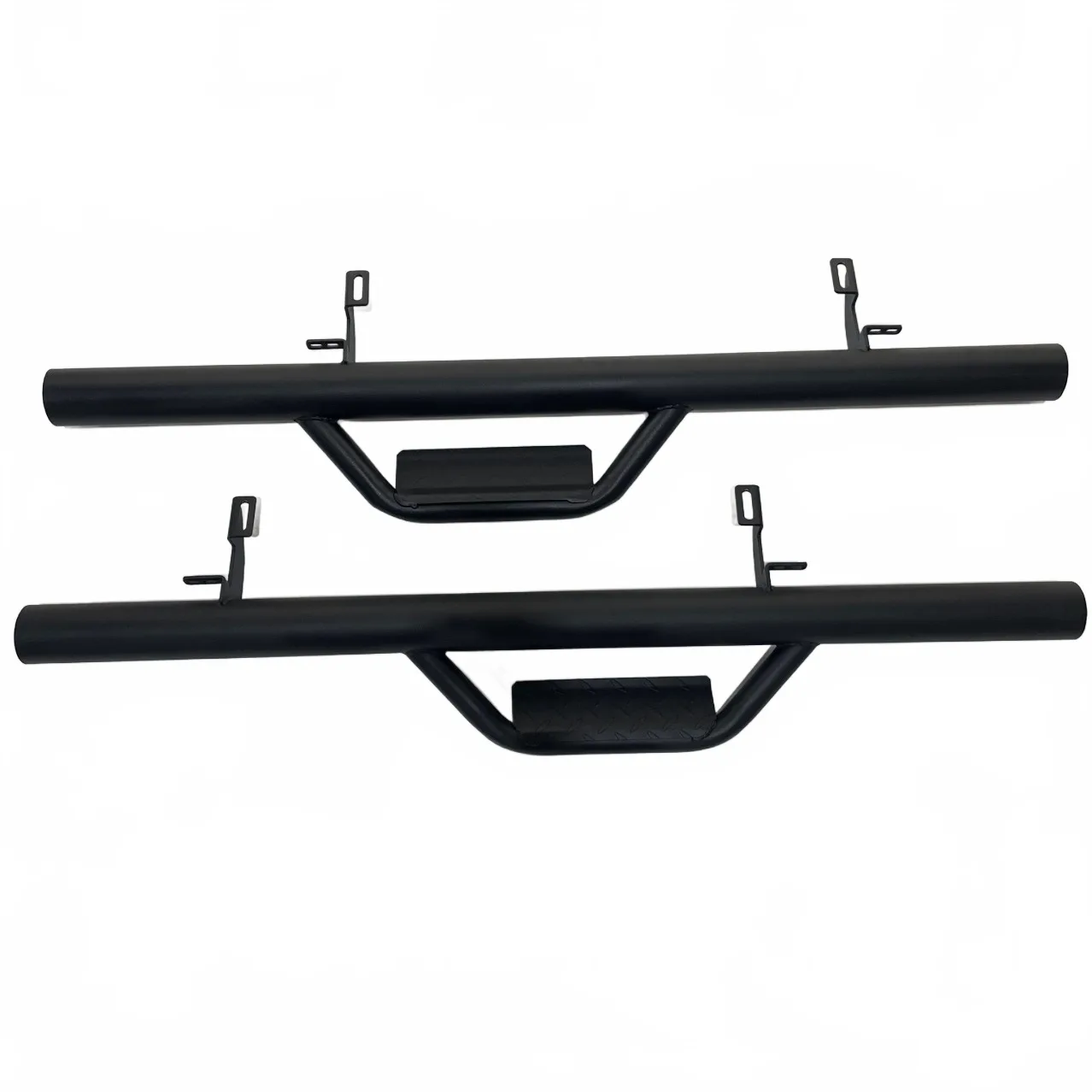 Off-Road Round Tube Side Steps Nerf Bars Compatible with Jeep Wrangler JK JL 2-Door 2007-2024