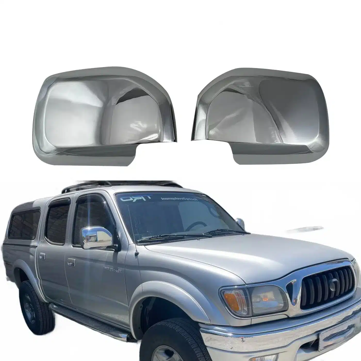 Chrome Side View Mirror Covers for 2001-2004 Toyota Tacoma Rearview Wing Mirror Housing Cap Pair