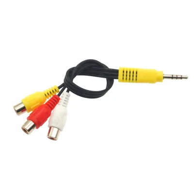 3.5mm 4-Pole Male to 3 RCA Female AV Adapter Cable – 20cm Stereo Jack to Triple Composite Video Audio Splitter Connector 3.5mm 4-Pole Male to 3 RCA Female AV Adapter Cable – 20cm Stereo Jack to Triple Composite Video Audio Splitter Connector