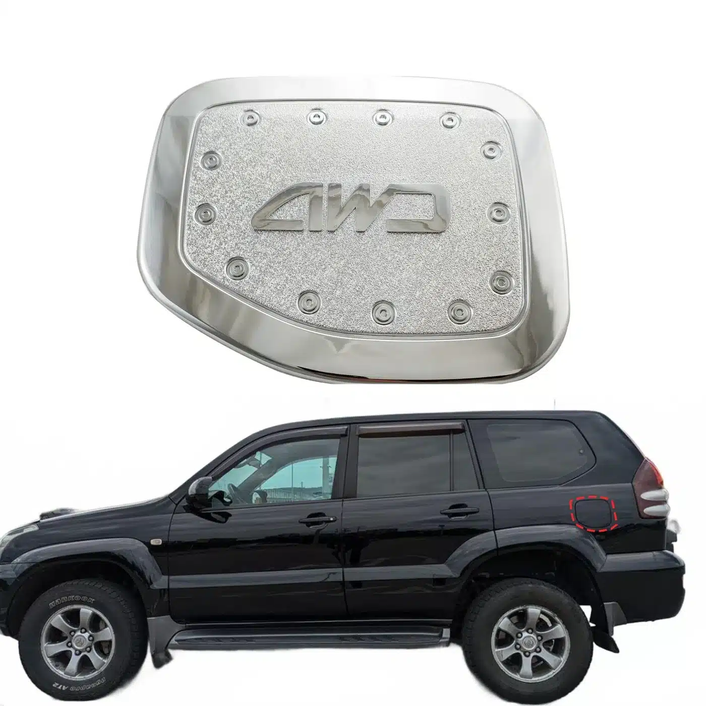 Fuel Tank Cover Decorative Trim Trim Compatible with Toyota Land Cruiser Prado FJ120 2700
