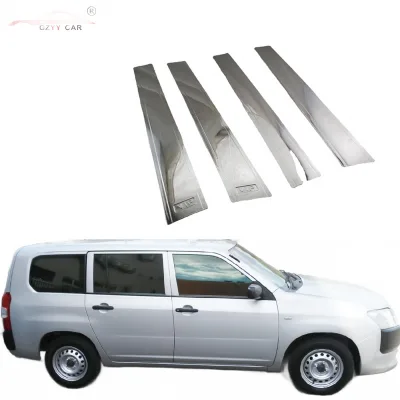 Chrome B-Pillar Side Post Trim Cover Overlays for 2005-2015 Toyota Probox Succeed Chrome B-Pillar Side Post Trim Cover Overlays for 2005-2015 Toyota Probox Succeed