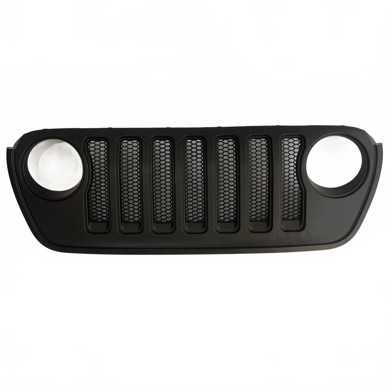 Matte Black Front Grille Rubicon Style Honeycomb Mesh for 2018-2024 Jeep Wrangler JL & Gladiator JT