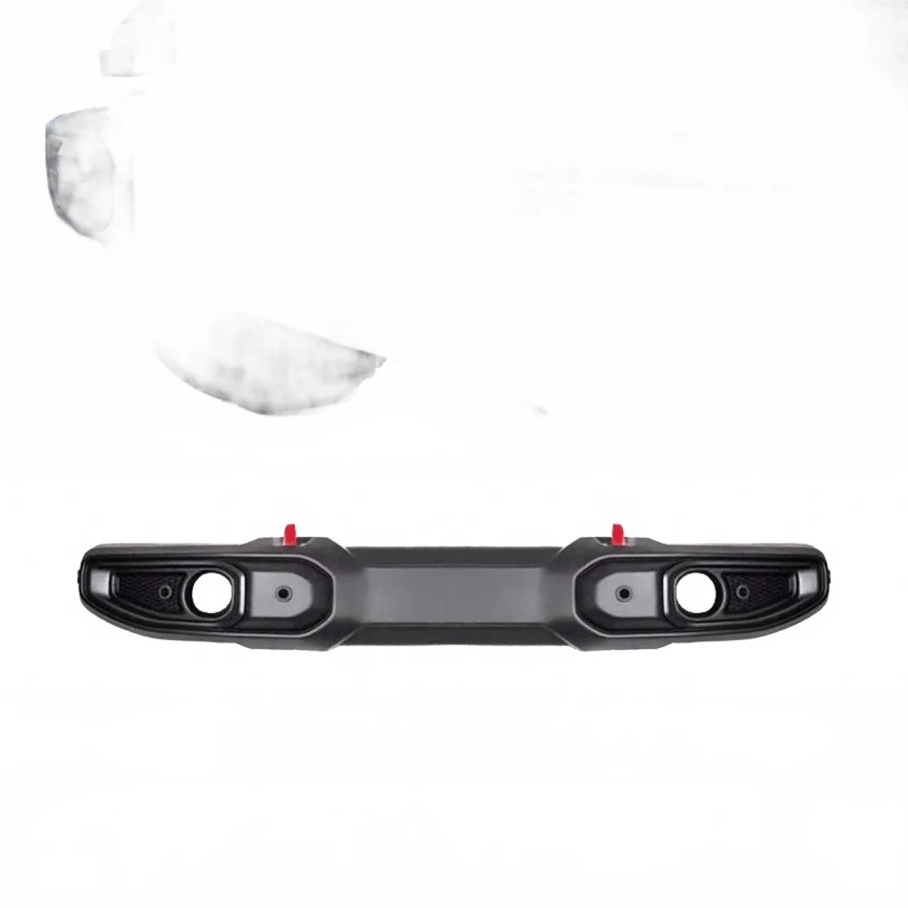 10th Anniversary Style Front Bumper with Sensor Holes and Red Tow Hooks for 2018-2025 Jeep Wrangler JL & Gladiator JT