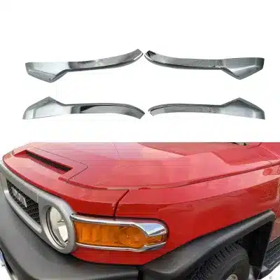 Front Headlight Cover Trim for Toyota FJ Cruiser 2007-2021, ABS Chrome Plated Protectors, Left and Right Pair