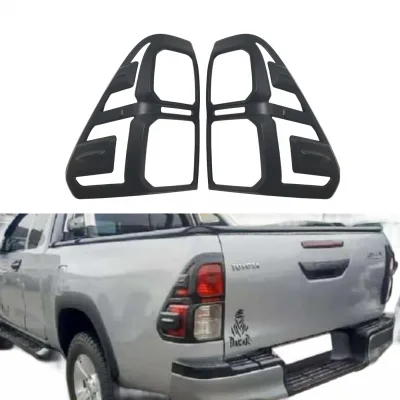 Tail Light Cover Trim Matte Black Rear Lamp Frame Protector for Toyota Hilux Revo 2016 onward Tail Light Cover Trim Matte Black Rear Lamp Frame Protector for Toyota Hilux Revo 2016 onward