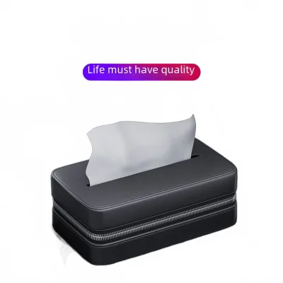 Car Tissue Holder Premium PU Leather Sun Visor Seat Back Hanging Napkin Box with Elastic Straps Car Tissue Holder Premium PU Leather Sun Visor Seat Back Hanging Napkin Box with Elastic Straps