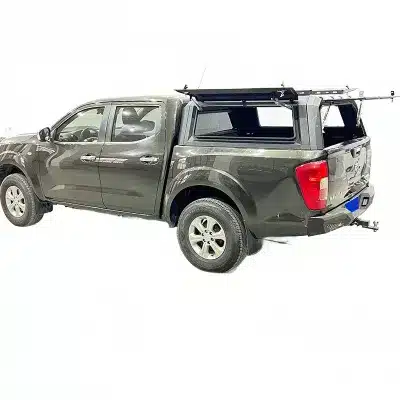 Nissan Navara and Dongfeng Rich 6 Heavy Duty Manganese Steel Rear Bumper with Side Steps and Three-Door Utility Access Nissan Navara and Dongfeng Rich 6 Heavy Duty Manganese Steel Rear Bumper with Side Steps and Three-Door Utility Access