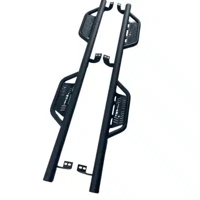 Heavy Duty Carbon Steel Round Tube Side Steps Running Boards for Toyota Tacoma, Black Powder Coated Side Bars