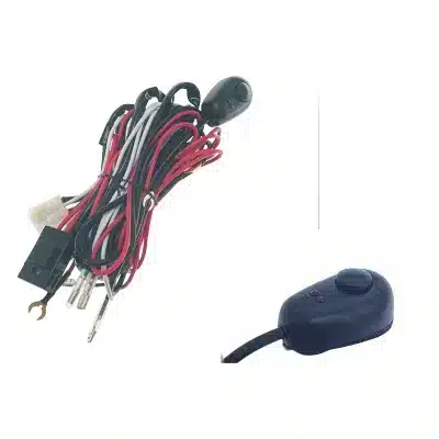 LED Work Light Wiring Harness Kit with Relay and Switch, 1-to-2 H1 Spade Connector for Auxiliary Fog Lights LED Work Light Wiring Harness Kit with Relay and Switch, 1-to-2 H1 Spade Connector for Auxiliary Fog Lights