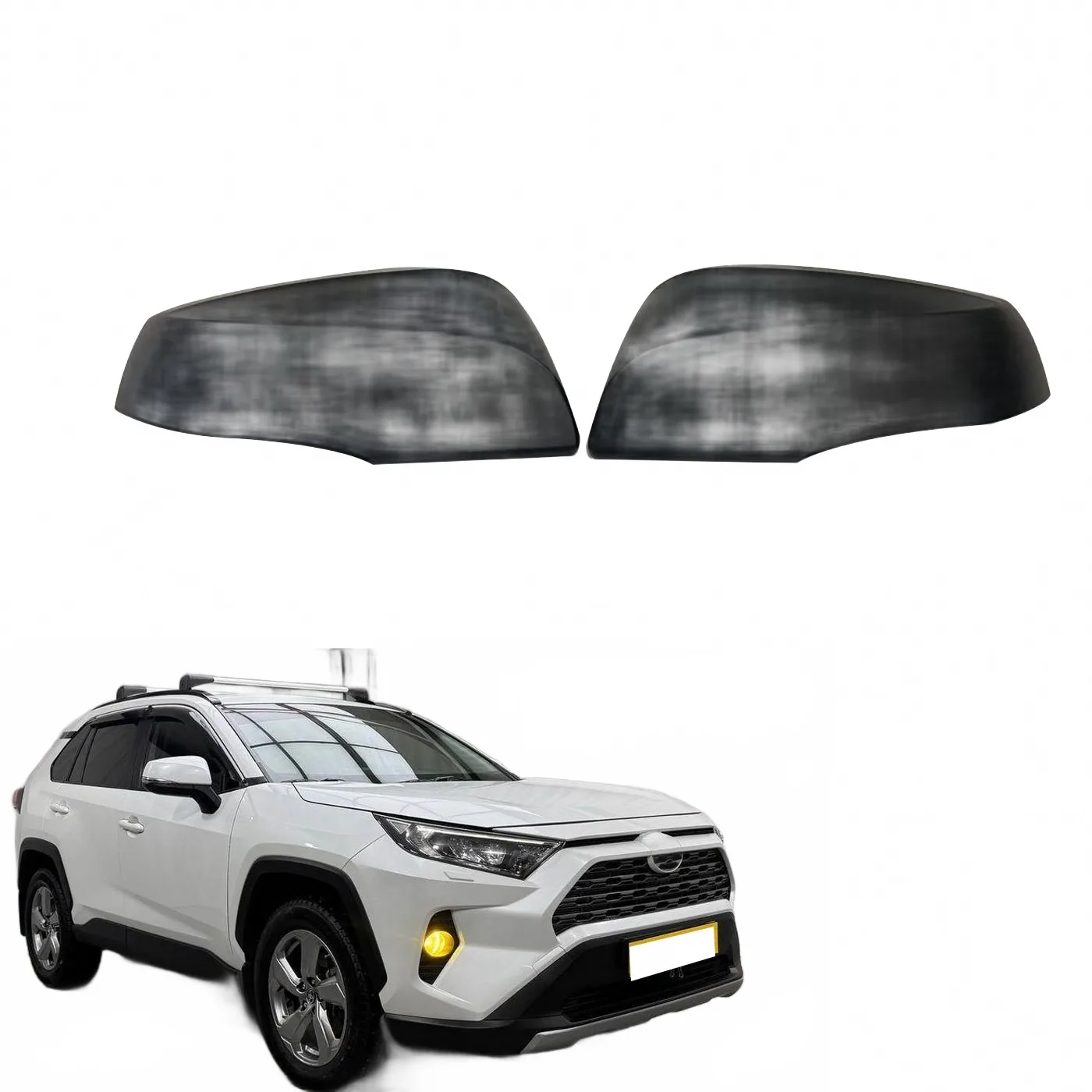 Side Rearview Mirror Cover Caps Replacement for Toyota RAV4 and Wildlander 2019-2024