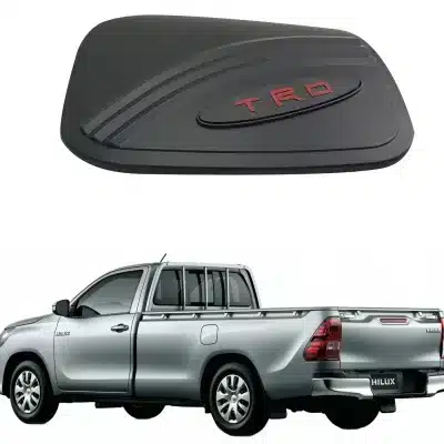 Matte Black Fuel Tank Cover Trim with TRD Logo for Hilux Revo Exterior Modification