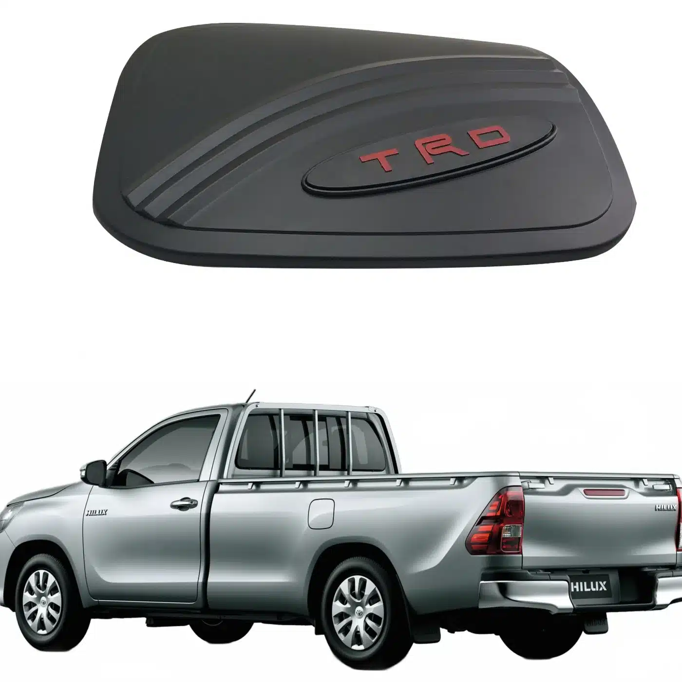 Matte Black Fuel Tank Cover Trim with TRD Logo for Hilux Revo Exterior Modification