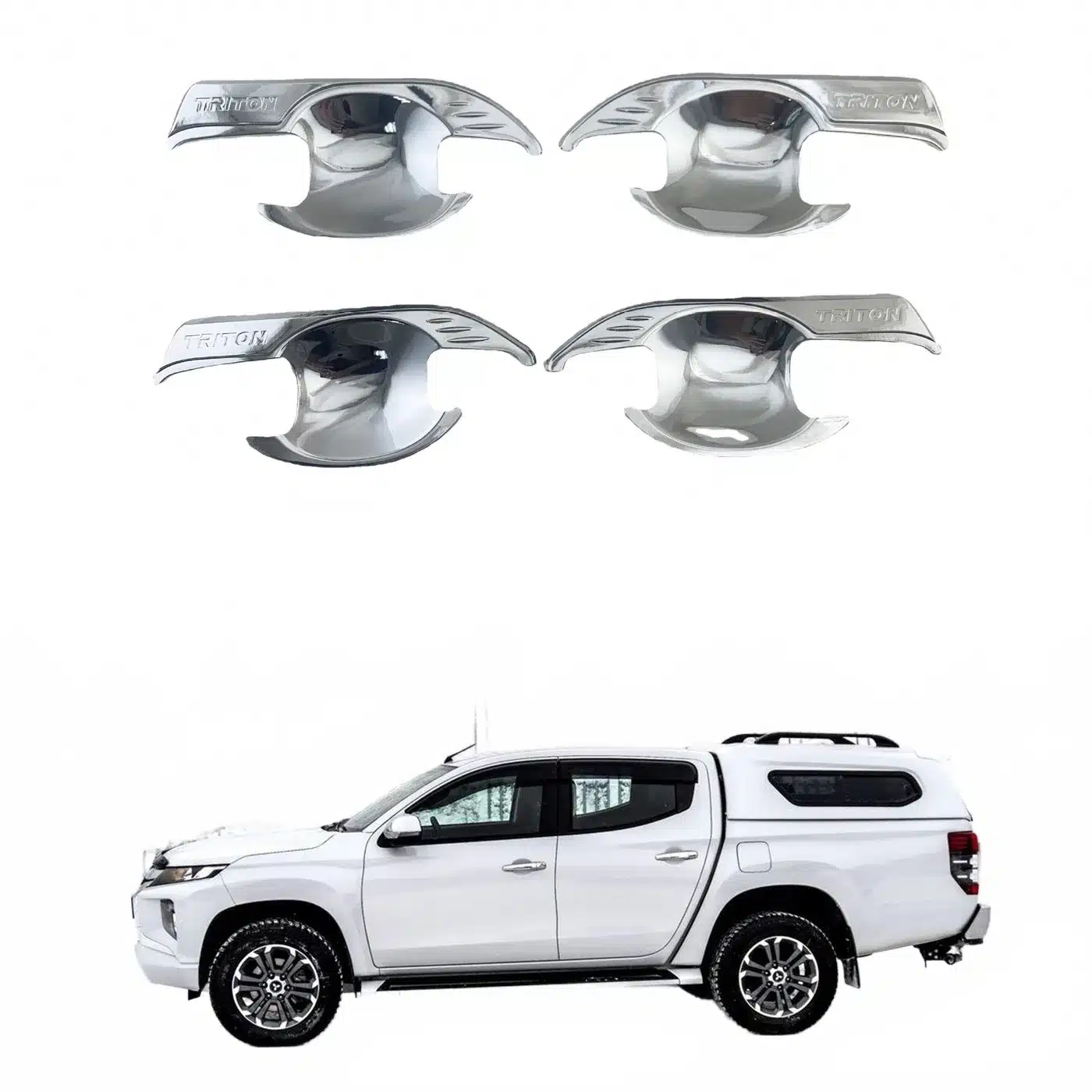 Exterior Door Handle Bowl Cover Trim Chrome ABS Decorations for L200 Triton 2020