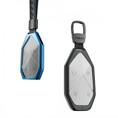 Zinc Alloy Leather Car Key Fob Cover Case Protector with Keychain for BYD Fang Cheng Bao 5 3 8 Zinc Alloy Leather Car Key Fob Cover Case Protector with Keychain for BYD Fang Cheng Bao 5 3 8